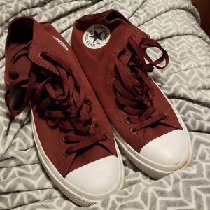Men's Burgundy Red Converse Chuck II High Tops 10